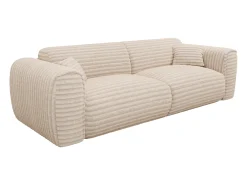 Sofá cama de 4 plazas de pana beige POGNIA