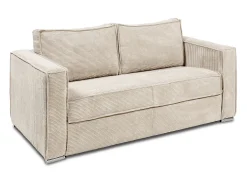 Sofá cama de 3 plazas de pana beige LORETO