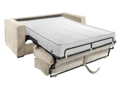 Sofá cama de 3 plazas de pana en rosa - 140 cm - Colchón de 18 cm LORETO