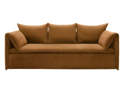 Sofá cama de 3 plazas de pana terracota TEODORA