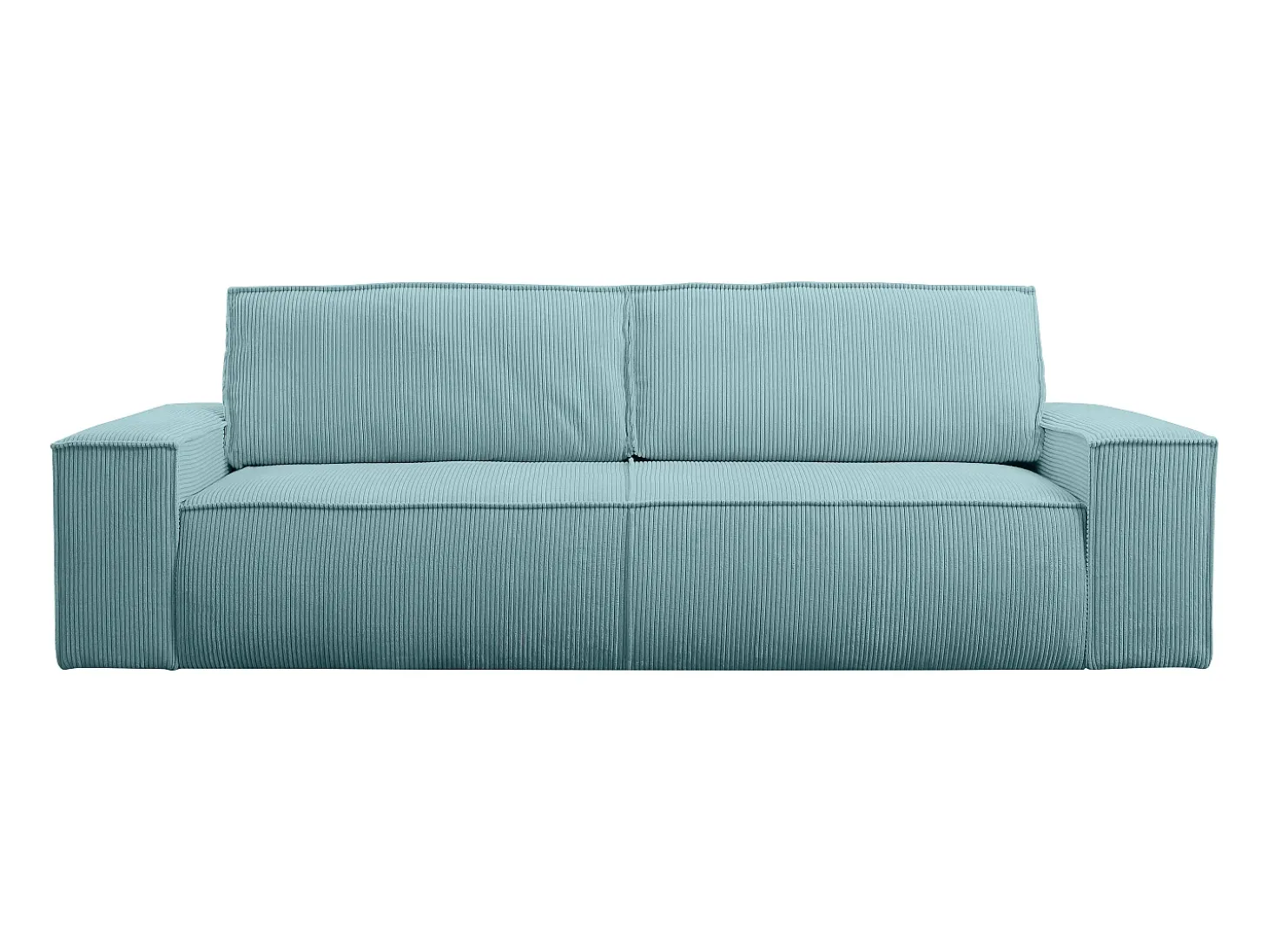 Sofá cama de 4 plazas de pana azul turquesa - AMELIA
