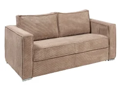 Sofá cama de 3 plazas de pana en color topo - 140 cm - 14 cm LORETO
