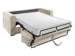 Sofá cama de 3 plazas de pana en color topo - 140 cm - 14 cm LORETO