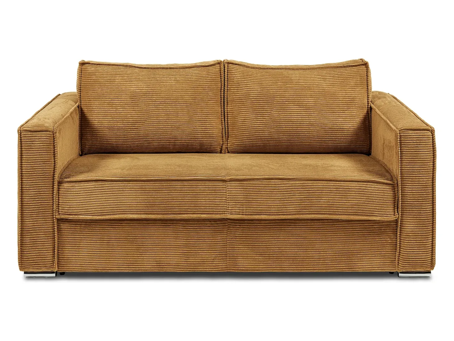 Sofá cama de 3 plazas de pana amarillo mostaza 140 cm 14 cm LORETO