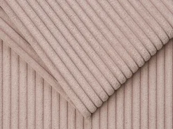 Sofá cama de 3 plazas de pana rosa - 140 cm - Colchón de 14 cm LORETO