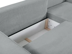 Sofá cama de 4 plazas de pana gris claro - AMELIA de Pascal Morabito