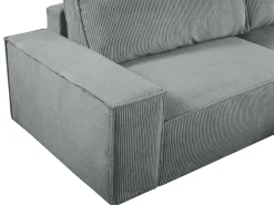 Sofá cama de 4 plazas de pana gris claro - AMELIA de Pascal Morabito