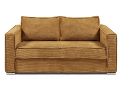 Sofá cama de 3 plazas de pana mostaza láminas 18cm LORETO