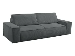 Sofá cama de 4 plazas de pana gris gris antracita - AMELIA