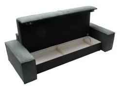 Sofá cama de 4 plazas de pana gris gris antracita - AMELIA
