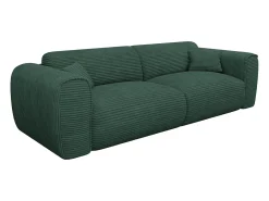 Sofá cama de 4 plazas de pana verde pino POGNIA