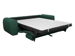 Sofá cama de 4 plazas de pana verde pino POGNIA