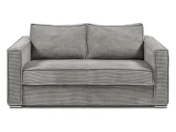 Sofá cama de 3 plazas de pana gris claro - 140 cm - 14 cm LORETO