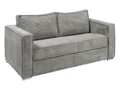 Sofá cama de 3 plazas de pana gris claro - 140 cm - 14 cm LORETO