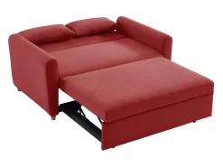 Sofá cama de 2 plazas de tela rojo AYLA