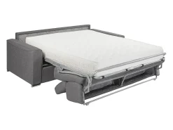 Sofá cama de 4 plazas de tela de apertura rápida Gris colchón - VIZIR