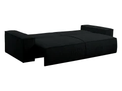 Sofá cama de 4 plazas de terciopelo negro AMELIA