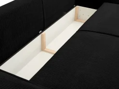 Sofá cama de 4 plazas de terciopelo negro AMELIA