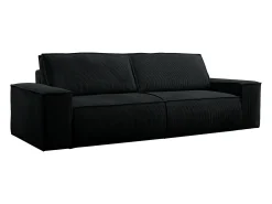 Sofá cama de 4 plazas de terciopelo negro AMELIA