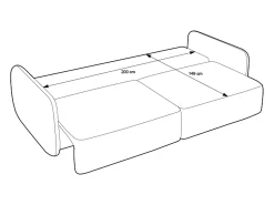 Sofá cama de 3 plazas de tela texturizada beige VOPOZA
