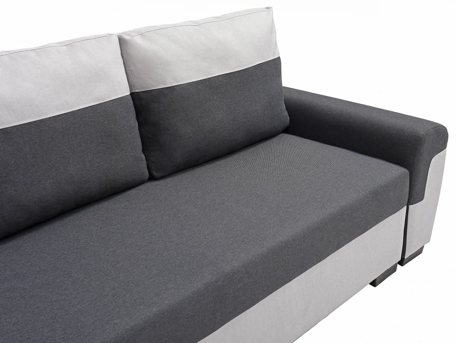 Sofá cama de 3 plazas de tela antracita y gris claro GABY II
