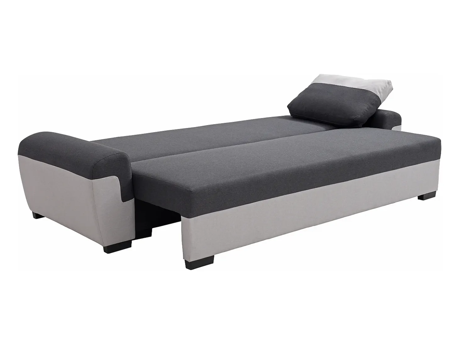 Sofá cama de 3 plazas de tela antracita y gris claro GABY II