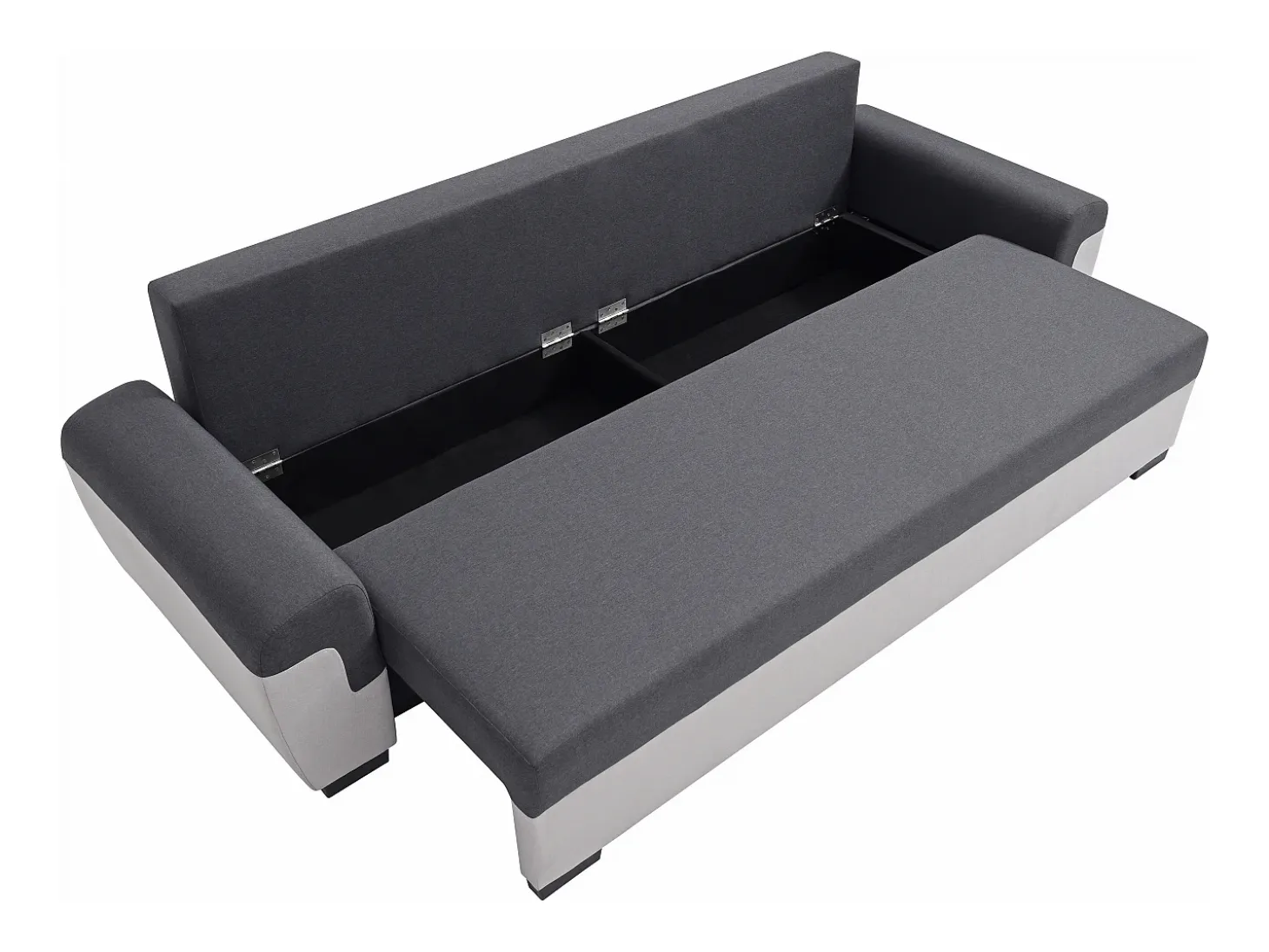 Sofá cama de 3 plazas de tela antracita y gris claro GABY II