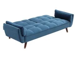Sofá cama de 3 plazas de terciopelo azul GULCAN