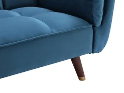 Sofá cama de 3 plazas de terciopelo azul GULCAN
