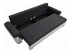 Sofá cama de 3 plazas de tela negro y gris claro GABY II