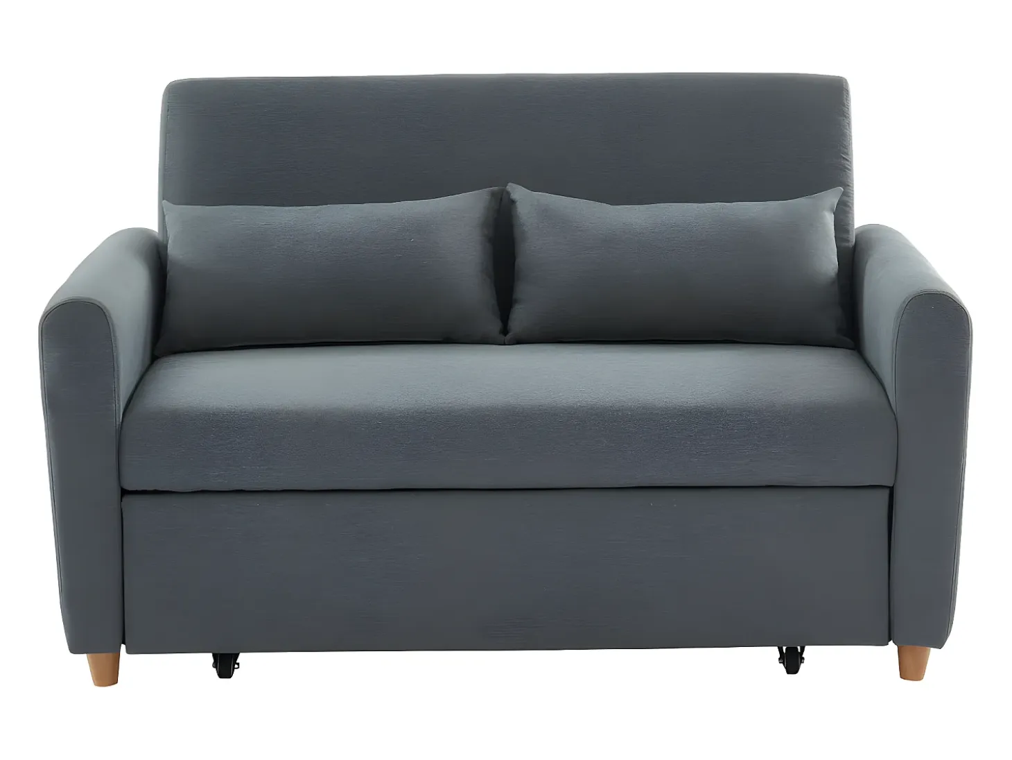 Sofá cama de 2 plazas de tela gris AYLA