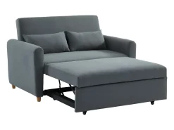 Sofá cama de 2 plazas de tela gris AYLA