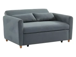 Sofá cama de 2 plazas de tela gris AYLA