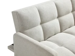 Sofá cama de 3 plazas de tela beige con vintage - ROREMA