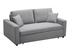 Sofá cama de 3 plazas de tela gris claro INIZOR