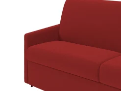 Sofá cama de 3 plazas de tela tipo italiano gris - Colchón de espuma 18 cm - CALIFE