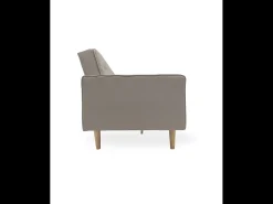 Sofá cama de 3 plazas de 100x210x89 cm de terciopelo en color verde y patas en roble Green