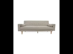 Sofá cama de 3 plazas de 100x210x89 cm de terciopelo en color verde y patas en roble Green