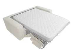 Sofá cama de 4 plazas en tela bouclé beige colchón de 16 cm ISSORO
