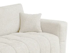 Sofá cama de 4 plazas en tela bouclé beige colchón de 16 cm ISSORO