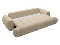 Sofá cama de 4 plazas en tejido beige FRIDORA