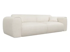 Sofá cama de 4 plazas en tela texturizada beige POGNIA