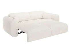 Sofá cama de 4 plazas en tela bouclé blanco POGNI de Maison Céphy