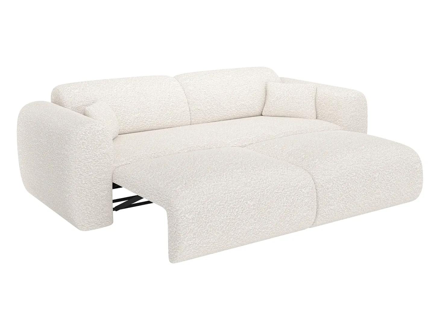 Sofá cama de 4 plazas en tela bouclé blanco POGNI de Maison Céphy