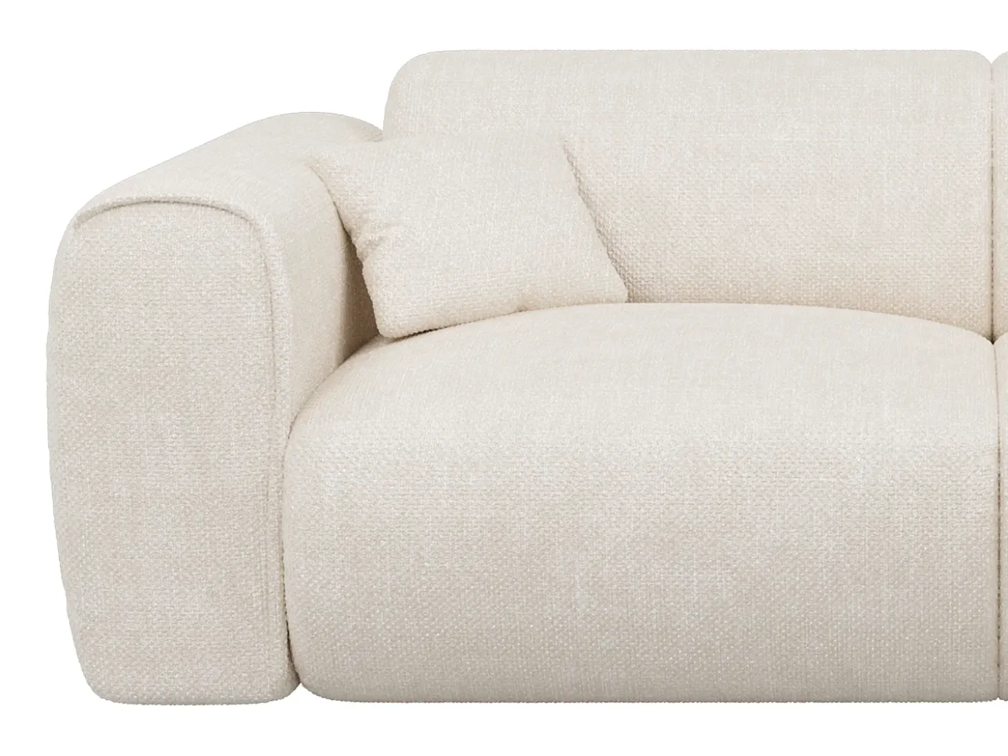 Sofá cama de 3 plazas en tela texturizada beige POGNIA