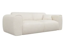 Sofá cama de 3 plazas en tela texturizada beige POGNIA