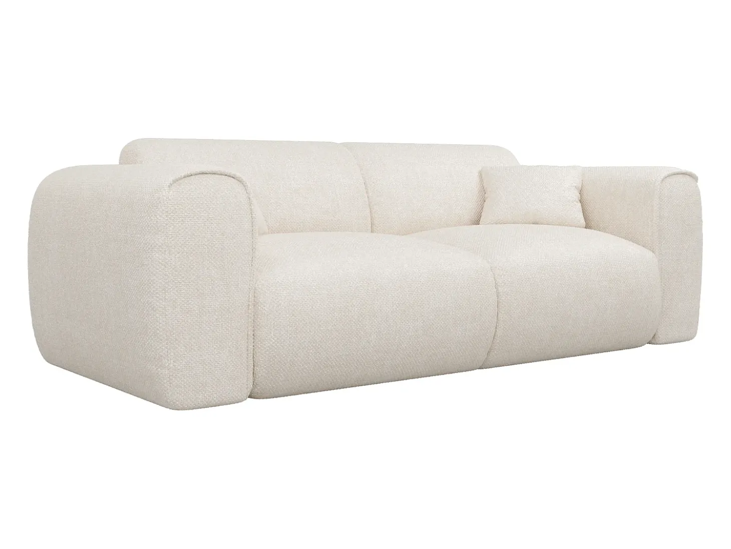 Sofá cama de 3 plazas en tela texturizada beige POGNIA