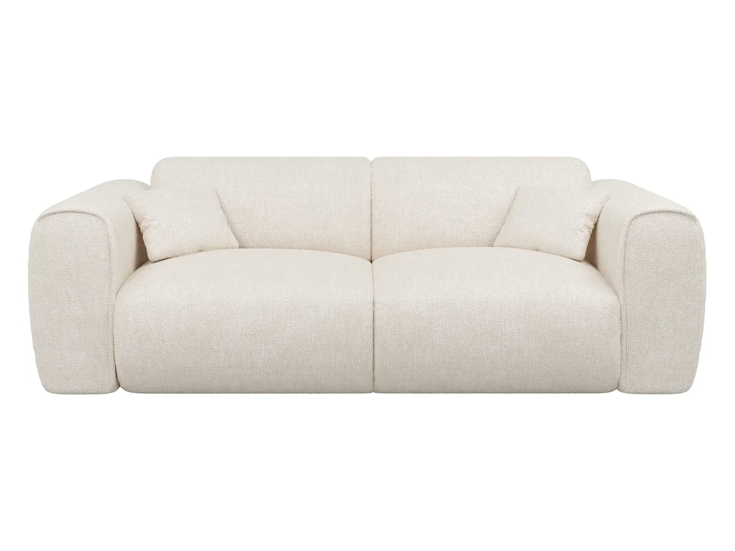 Sofá cama de 3 plazas en tela texturizada beige POGNIA