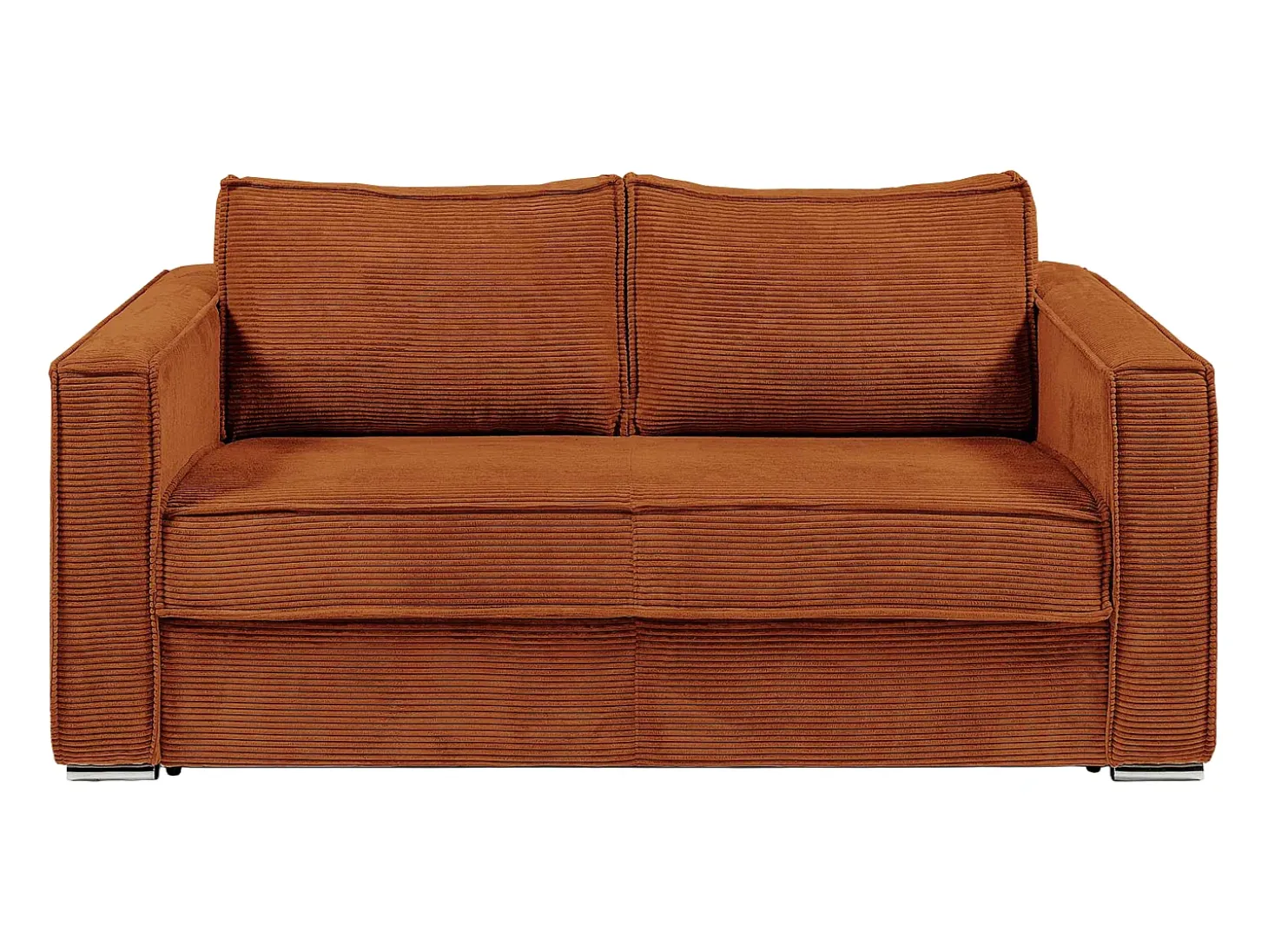 Sofá cama de 4 plazas exprés de pana terracota - 160 cm - 18 cm LORETO