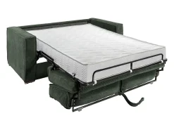 Sofá cama de 4 plazas exprés terciopelo acanalado verde abeto asiento viscoelástico 18 cm LORETO